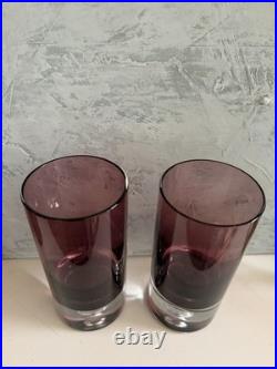 Oslo Block Stockholm Krosno 6 1/4 Amethyst Highball Bubble Glasses Set Of Six