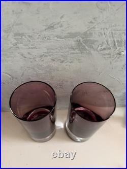 Oslo Block Stockholm Krosno 6 1/4 Amethyst Highball Bubble Glasses Set Of Six