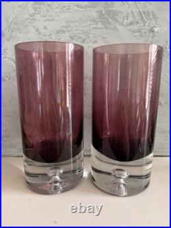 Oslo Block Stockholm Krosno 6 1/4 Amethyst Highball Bubble Glasses Set Of Six