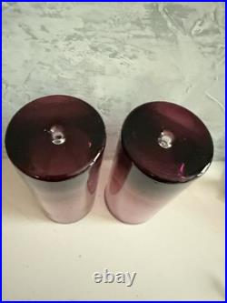 Oslo Block Stockholm Krosno 6 1/4 Amethyst Highball Bubble Glasses Set Of Six