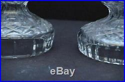 Pair WATERFORD CRYSTAL set 2 CANDLE holders CUPS BOBECHES & PRISMS CANDLESTICKS