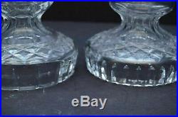 Pair WATERFORD CRYSTAL set 2 CANDLE holders CUPS BOBECHES & PRISMS CANDLESTICKS