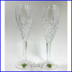 Pair of Waterford Irish Crystal Champagne Flute Castlemaine Pattern MINT