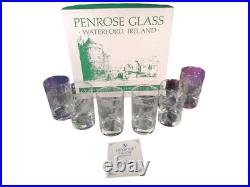 Penrose Glass Tumblers Glasses Vintage Set Of 6 Handcut Irish Crystal Waterford