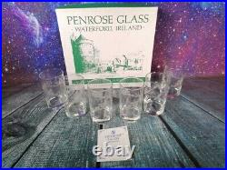 Penrose Handcut Glass Tumblers Set Of 6 Glasses Waterford Crystal Vintage