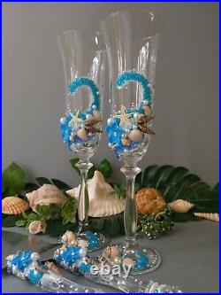 Personalized Wedding Toast Swarovski Crystal Glass Bling Romantic Elegant Gift