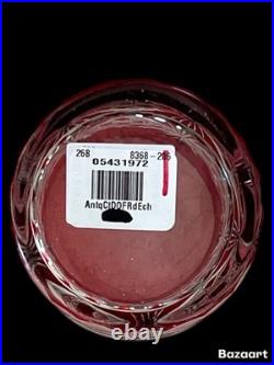 PotteryBarn Red Cut To Clear Crystal Double Old Fashioned Glasses S / 4 10.5 oz