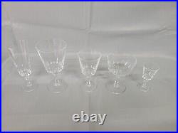 Princess French Crystal, Vintage, Glass Set, 1960's, 5 sizes of glasses in set