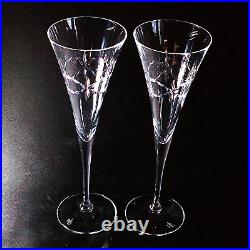 RALPH LAUREN EMPRESS CHAMPAGNE TOASTING FLUTES, Cut Lead Crystal, 2PC SET