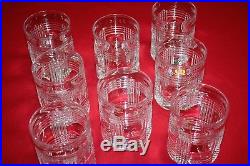 RALPH LAUREN GLEN PLAID DOUBLE OLD FASHIONED CRYSTAL GLASSES SET OF 8 11.8 oz