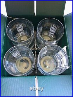 RALPH LAUREN GLEN PLAID SET OF 4 CRYSTAL DOUBLE OLD FASHIONED GLASSES Germany