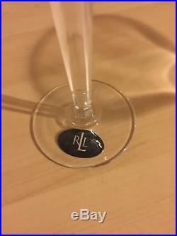 Ralph Lauren Monaco Crystal Martini Glass Set Of 8