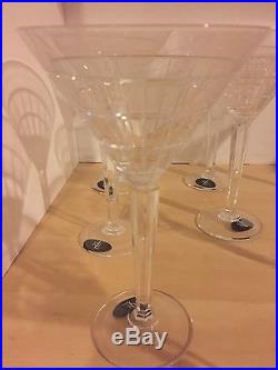 Ralph Lauren Monaco Crystal Martini Glass Set Of 8