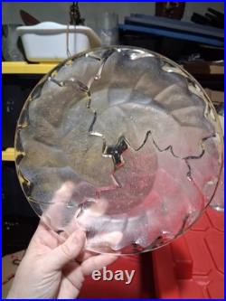 RARE 16pc Signed LALIQUE FRANCE CHÊNE OAK LEAF CRYSTAL MIX Set-8 Plates, 8 Cups