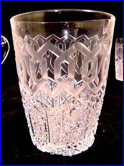 RARE ABP Brilliant Cut Glass GLASS CRYSTAL Pitcher Tumbler Set MERIDEN ALHAMBRA