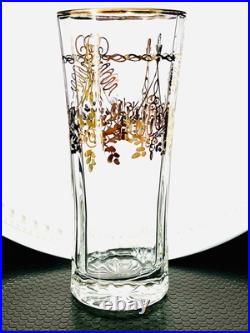 RARE Bohemia Crystal Gilt Antique Highball Glasses Set Of 4 Pristine Cond-France RARE Bohemia Crystal Gilt Antique Highball Glasses Set Of 4 Pristine Cond-France