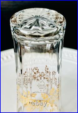 RARE Bohemia Crystal Gilt Antique Highball Glasses Set Of 4 Pristine Cond-France RARE Bohemia Crystal Gilt Antique Highball Glasses Set Of 4 Pristine Cond-France