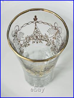RARE Bohemia Crystal Gilt Antique Highball Glasses Set Of 4 Pristine Cond-France RARE Bohemia Crystal Gilt Antique Highball Glasses Set Of 4 Pristine Cond-France