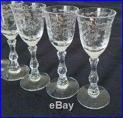 RARE! Crystal Clear Fostoria NAVARRE Cordial Glasses 3 7/8 Set of 8