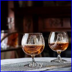 RARE! Glencairn Crystal Studio Montrose Brandy Snifter Glass Set of 2 Hand Cut RARE! Glencairn Crystal Studio Montrose Brandy Snifter Glass Set of 2 Hand Cut