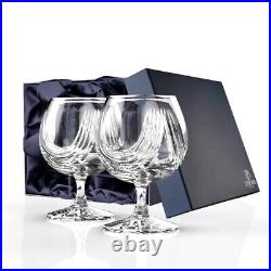 RARE! Glencairn Crystal Studio Montrose Brandy Snifter Glass Set of 2 Hand Cut RARE! Glencairn Crystal Studio Montrose Brandy Snifter Glass Set of 2 Hand Cut
