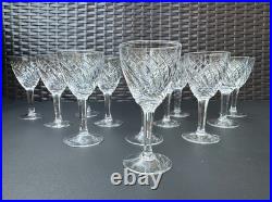 RARE Magnificent Set of 12 MCM Cut Crystal Liquor Cocktail Glasses 4 1/2 in MINT