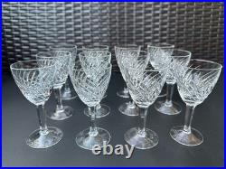 RARE Magnificent Set of 12 MCM Cut Crystal Liquor Cocktail Glasses 4 1/2 in MINT
