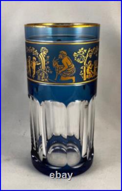 RARE SET! 10 Val St Lambert Danse de Flore 10 oz. Highball/Tumblers 5 Colors RARE SET! 10 Val St Lambert Danse de Flore 10 oz. Highball/Tumblers 5 Colors