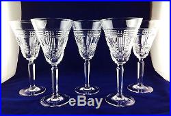 RARE SET OF 5! Ralph Lauren Crystal GLEN PLAID 8-1/2 LARGE WINE WATER GLASSES