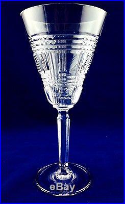 RARE SET OF 5! Ralph Lauren Crystal GLEN PLAID 8-1/2 LARGE WINE WATER GLASSES