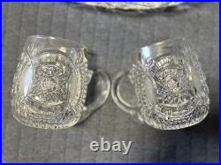 RARE Set of 2 Vintage Echt Bleikristall German Lead Crystal Glasses and Bowl