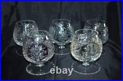 RARE Vintage Crystal Brandy Cognac Glasses Various Color Set of 5