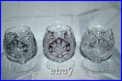 RARE Vintage Crystal Brandy Cognac Glasses Various Color Set of 5