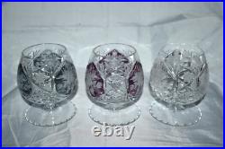 RARE Vintage Crystal Brandy Cognac Glasses Various Color Set of 5