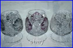 RARE Vintage Crystal Brandy Cognac Glasses Various Color Set of 5