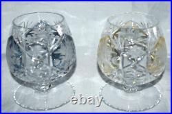 RARE Vintage Crystal Brandy Cognac Glasses Various Color Set of 5