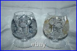 RARE Vintage Crystal Brandy Cognac Glasses Various Color Set of 5
