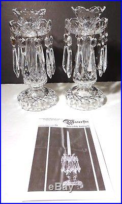 RARE Vintage WATERFORD CRYSTAL C1 Set of 2 Candelabra Candle Stick Holders 10