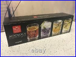 RCR Set of 8X Italian Crystal Luxion Mixology Tumblers Cocktail Whisky Glasses
