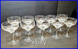 ROSENTHAL Lotus Blossoms Discontinued Tall Champagne /Coctail Glasses Set Of 10