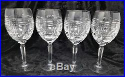 Ralph Lauren Crystal Glen Plaid Water Goblets Wine Glasses Set of 4