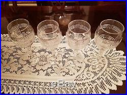 Ralph Lauren Crystal Glen Plaid Water Goblets Wine Glasses Set of 4