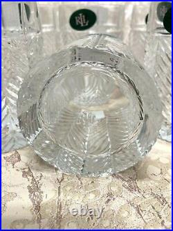 Ralph Lauren Crystal HERRINGBONE DOUBLE OLD FASHIONED GLASSES Set of 6 NEW