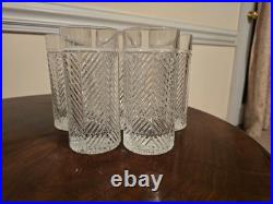 Ralph Lauren Crystal Herringbone Ice Tea Glasses Marked Set Of 5