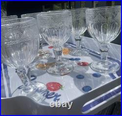 Ralph Lauren Crystal Water Goblets EMMA Set of 7 1992-2001