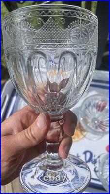 Ralph Lauren Crystal Water Goblets EMMA Set of 7 1992-2001
