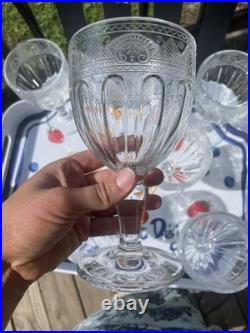 Ralph Lauren Crystal Water Goblets EMMA Set of 7 1992-2001