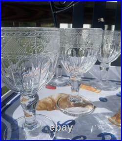 Ralph Lauren Crystal Water Goblets EMMA Set of 7 1992-2001
