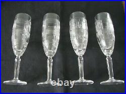 Ralph Lauren Glen Plaid Champagne Flute Glass Set of Four