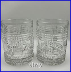 Ralph Lauren Glen Plaid Crystal Cocktail Glasses Two-Piece Set